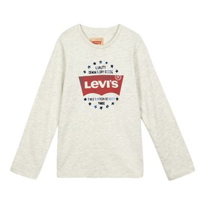 Levi's Boys' beige logo print top